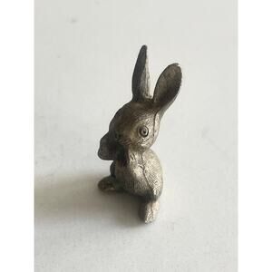 Little Rabbit, Pewter, Statue, Animal, Miniature, Vintage, ~ 250110-WH 05